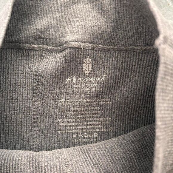 free people movement free throw grey ribbed knit biker shorts Large - Picture 4 of 5